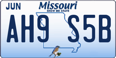 MO license plate AH9S5B