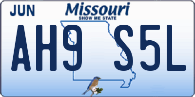 MO license plate AH9S5L