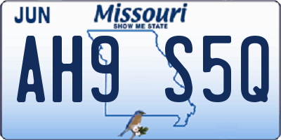 MO license plate AH9S5Q