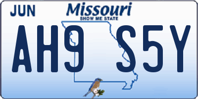 MO license plate AH9S5Y
