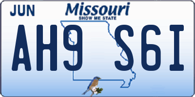 MO license plate AH9S6I