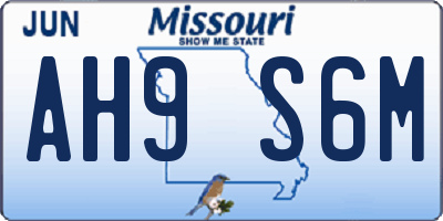 MO license plate AH9S6M