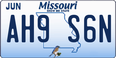 MO license plate AH9S6N