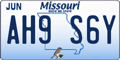 MO license plate AH9S6Y
