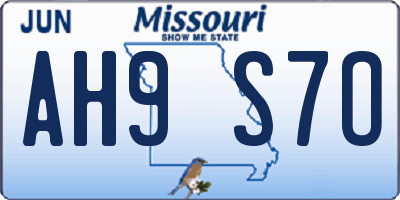 MO license plate AH9S7O