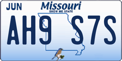 MO license plate AH9S7S