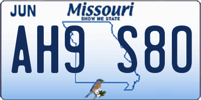 MO license plate AH9S8O