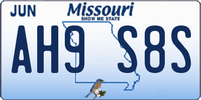 MO license plate AH9S8S