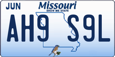 MO license plate AH9S9L