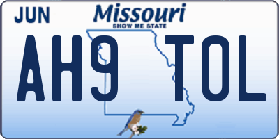 MO license plate AH9T0L