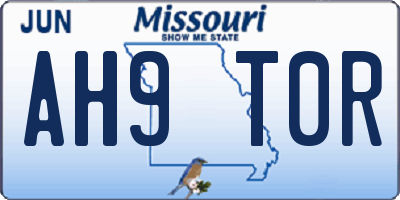 MO license plate AH9T0R