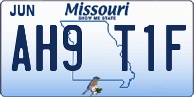MO license plate AH9T1F