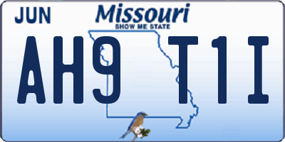MO license plate AH9T1I