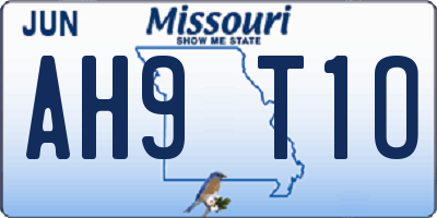 MO license plate AH9T1O