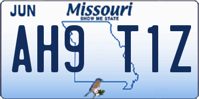 MO license plate AH9T1Z