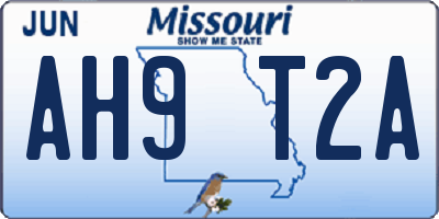 MO license plate AH9T2A
