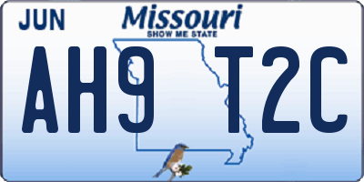MO license plate AH9T2C