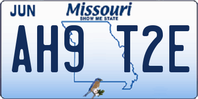 MO license plate AH9T2E