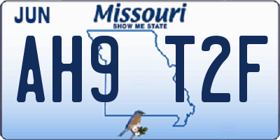 MO license plate AH9T2F
