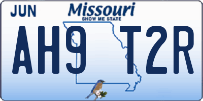 MO license plate AH9T2R