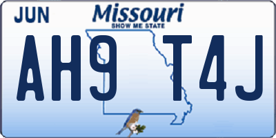 MO license plate AH9T4J