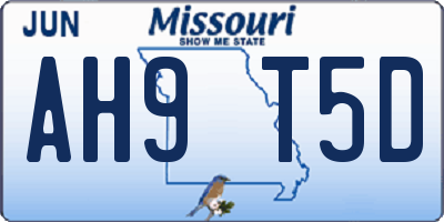 MO license plate AH9T5D