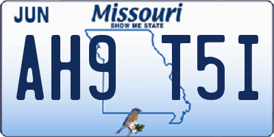 MO license plate AH9T5I