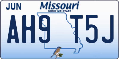 MO license plate AH9T5J