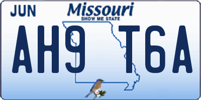 MO license plate AH9T6A