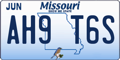 MO license plate AH9T6S