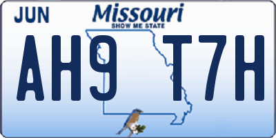 MO license plate AH9T7H