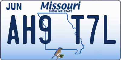 MO license plate AH9T7L