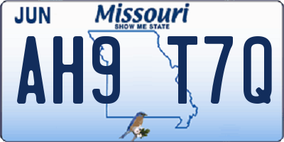 MO license plate AH9T7Q
