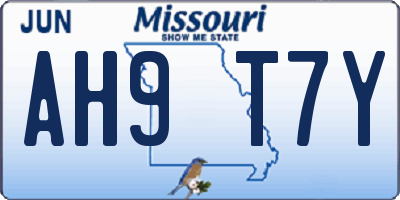 MO license plate AH9T7Y