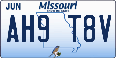 MO license plate AH9T8V
