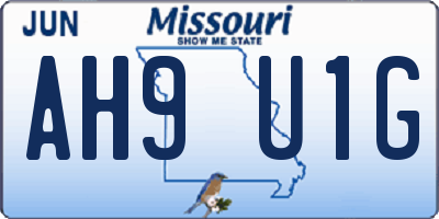 MO license plate AH9U1G