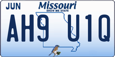 MO license plate AH9U1Q