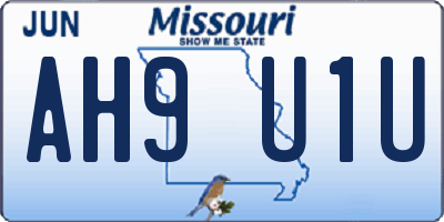 MO license plate AH9U1U