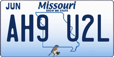 MO license plate AH9U2L