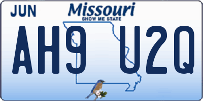 MO license plate AH9U2Q
