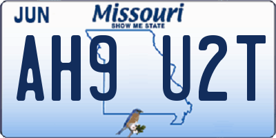 MO license plate AH9U2T