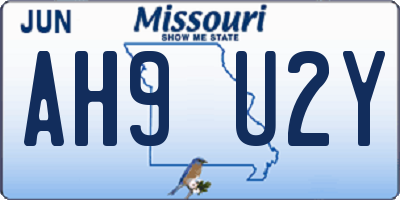 MO license plate AH9U2Y