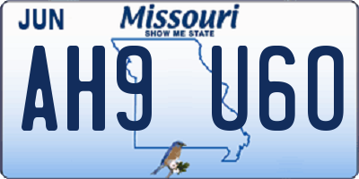 MO license plate AH9U6O