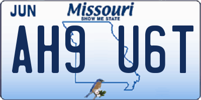 MO license plate AH9U6T
