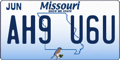 MO license plate AH9U6U