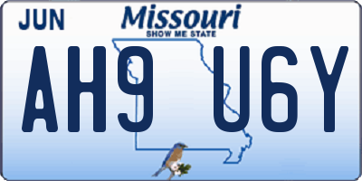 MO license plate AH9U6Y