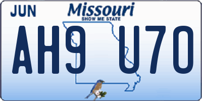 MO license plate AH9U7O