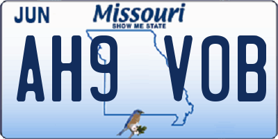 MO license plate AH9V0B