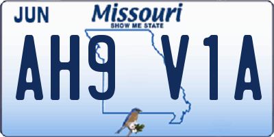 MO license plate AH9V1A
