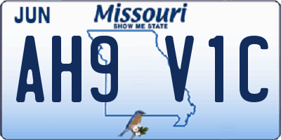 MO license plate AH9V1C
